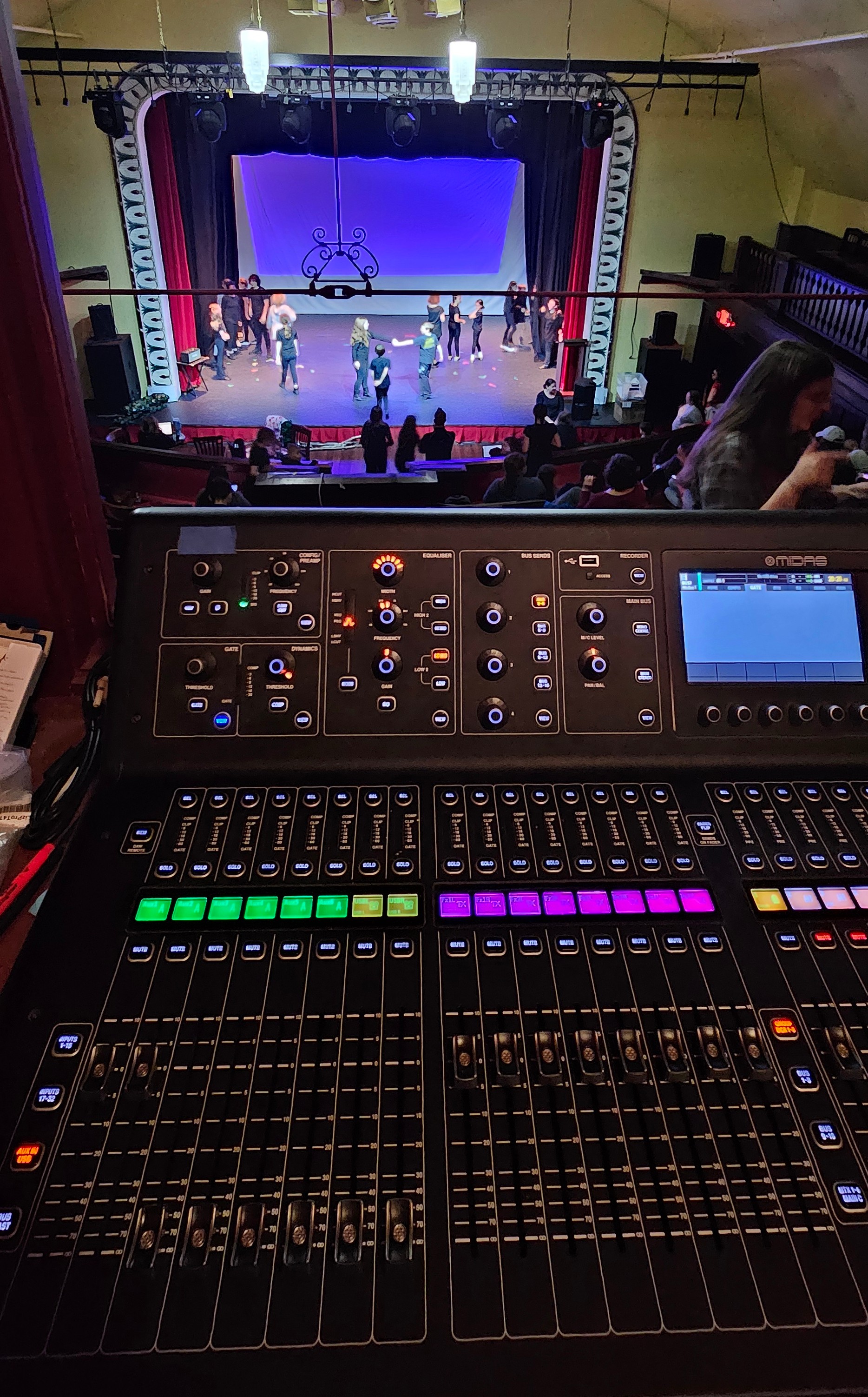 Midas console at front of house, Front Street Theater